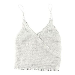 Hollister Faux Wrap Cropped Camisole Tank Top with Ruffle Hem Sz S